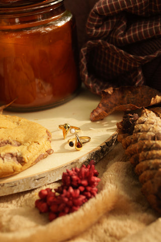 Black Dot & Teardrop - Ring