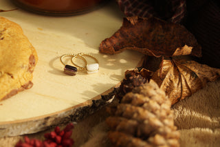 White Drizzle Square - Ring