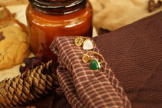 Green Triangle & Coin - Ring