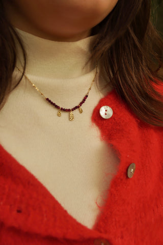 Red Autumn Pearls - Necklace