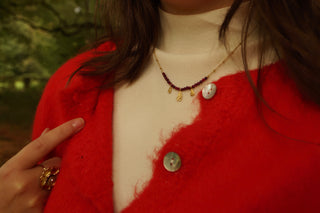 Red Autumn Pearls - Necklace