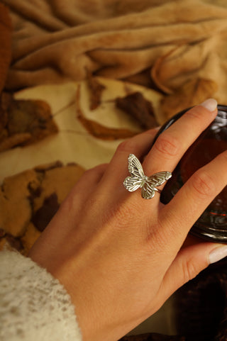 Big Silver Butterfly - Ring