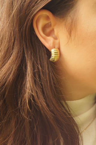 Striped Half Hoop - Earrings