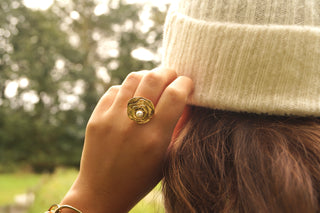 Vintage Pearl Flower 2 - Ring