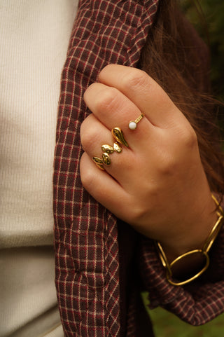 White Dot & Teardrop - Ring