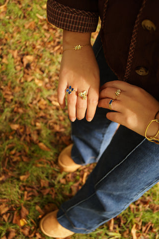 Blue Fall Flowery - Ring