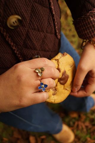 Blue Fall Flowery - Ring