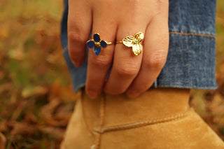 Blue Marilou Flower - Ring