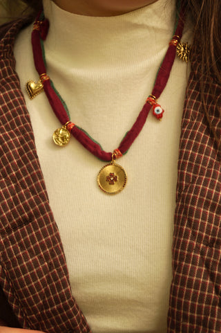 Red Fall Scarf - Necklace