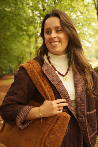 Red Fall Scarf - Necklace