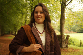 Red Fall Scarf - Necklace