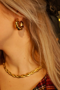 Chunky Twisted Hoop - Earrings