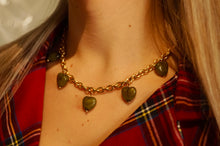 Load image into Gallery viewer, Bubbly Green Hearts - Necklace
