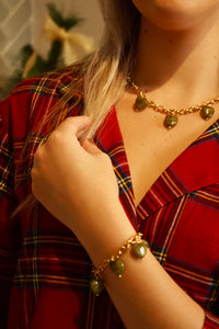 Bubbly Green Hearts - Bracelet