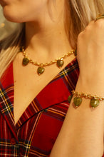 Load image into Gallery viewer, Bubbly Green Hearts - Necklace
