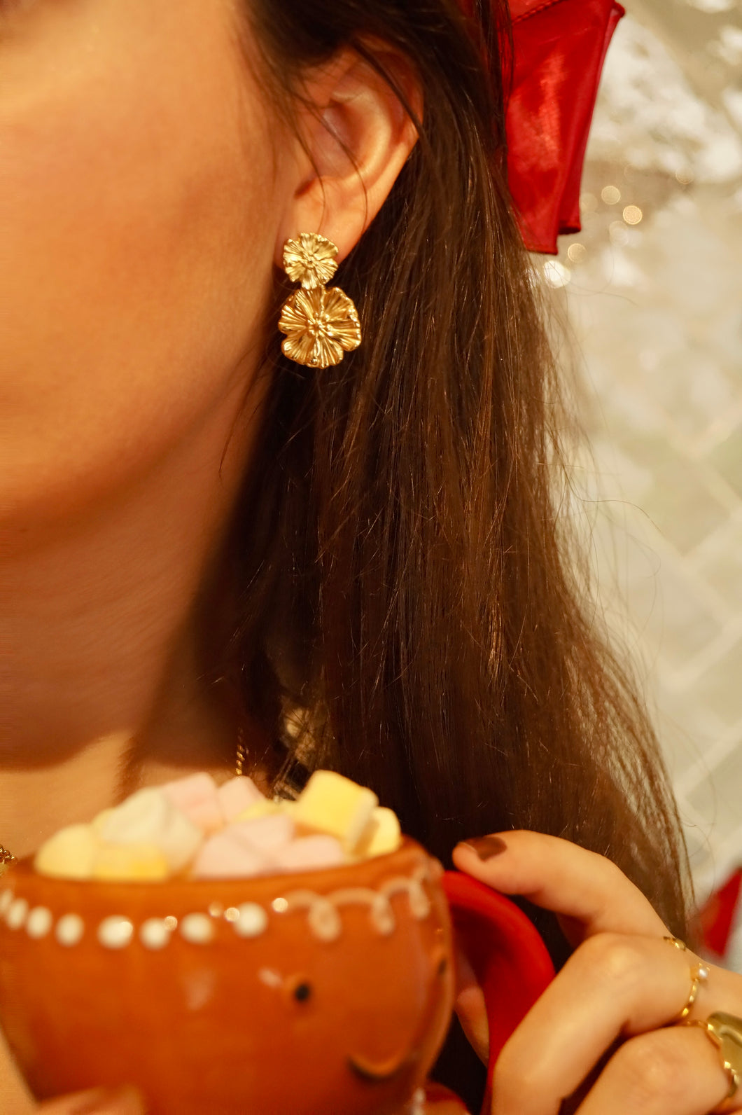 Snowy Flowers - Earrings