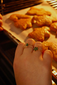 Green Mistletoe Flower - Ring