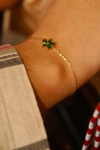 Green Mistletoe Flower - Bracelet