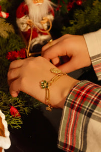 Green Flower Chain - Bracelet