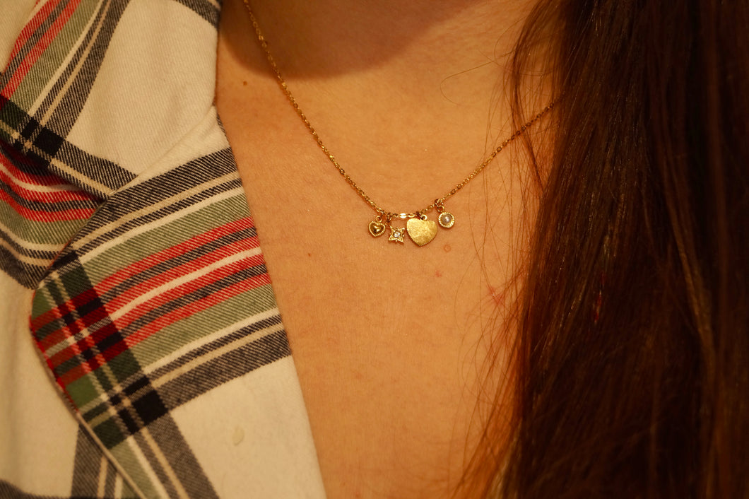 Heart & Star Charms - Necklace