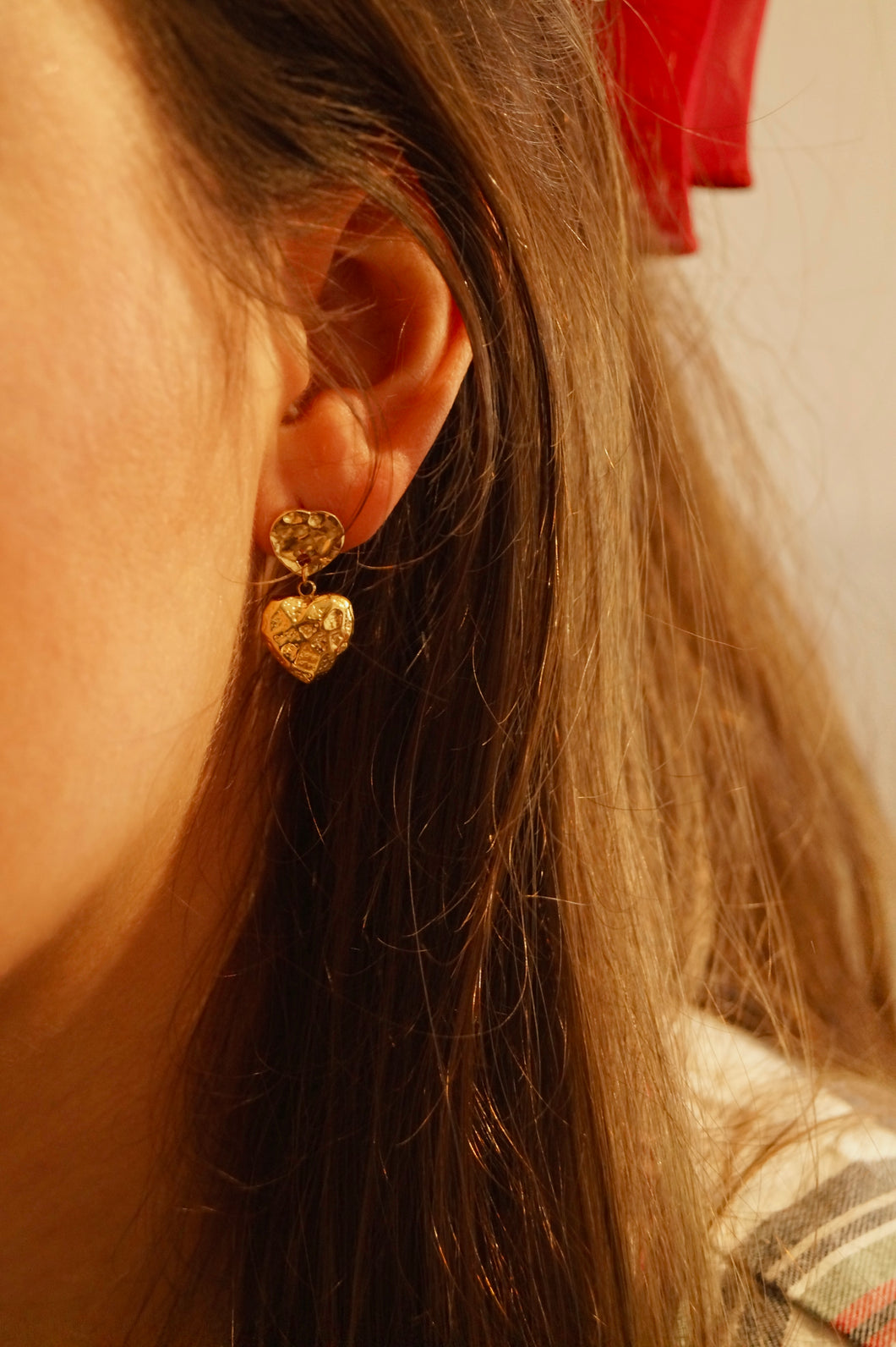 Double Curvy Hearts - Earrings