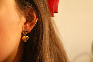 Double Curvy Hearts - Earrings