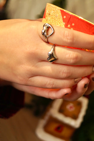 Silver Locked Heart - Ring