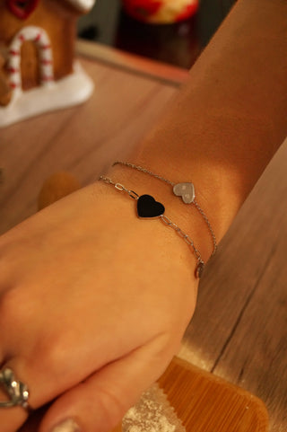 Silver Marked Heart - Bracelet