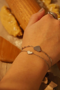 Double Silver Hearts - Bracelet