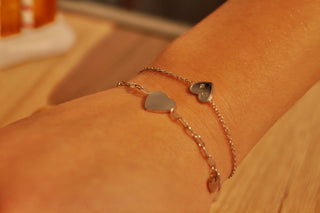 Silver Marked Heart - Bracelet