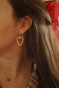 Double Open Hearts - Earrings