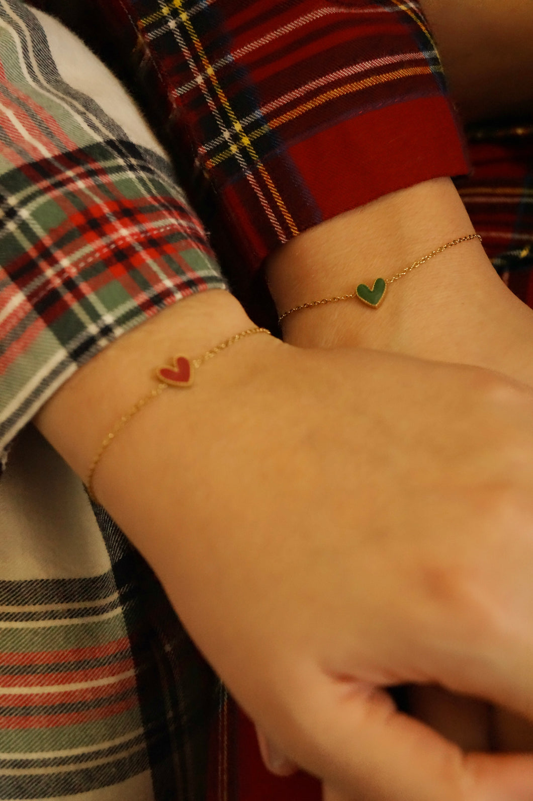 Dark Green Color Heart - Bracelet