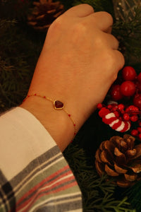 Burgundy Heart - Bracelet