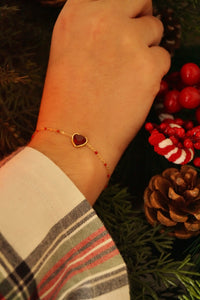 Burgundy Heart - Bracelet