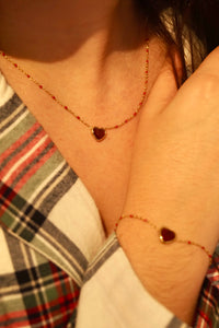 Burgundy Heart - Bracelet