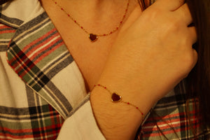 Burgundy Heart - Bracelet