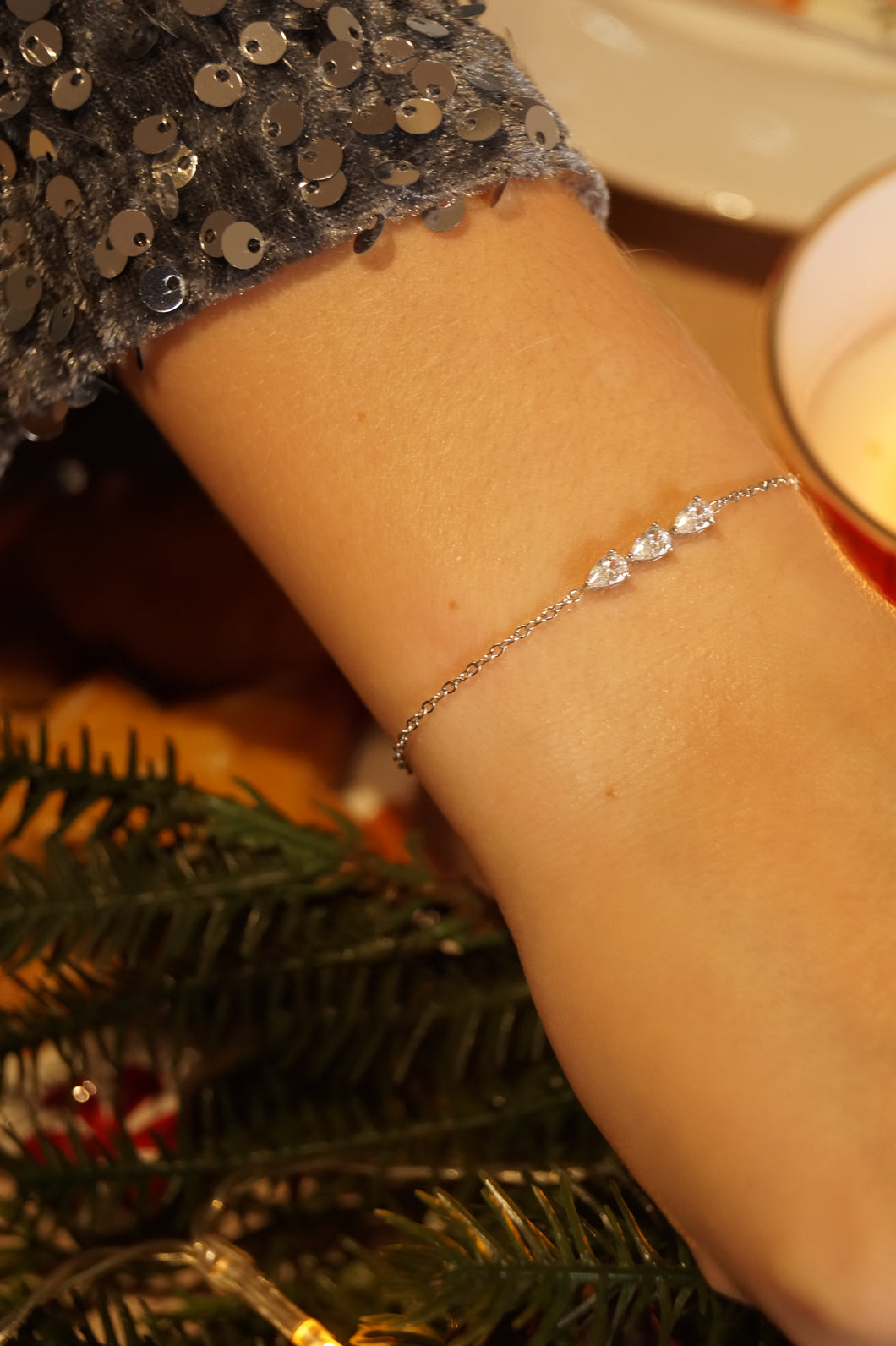 Three Silver Diamonds - Bracelet