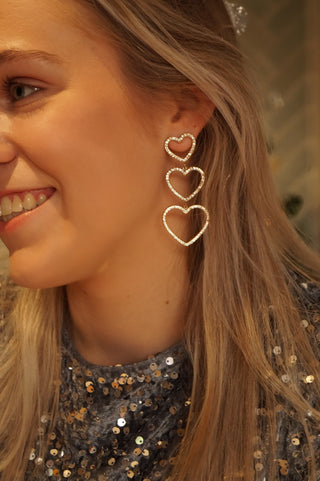 The Three Diamond Hearts - Earrings