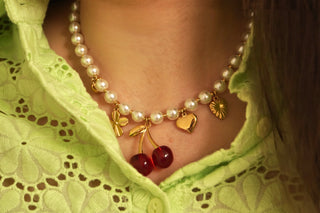 Cherry Pearl Charms - Necklace