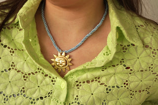 Baby Blue Sun Cord - Necklace
