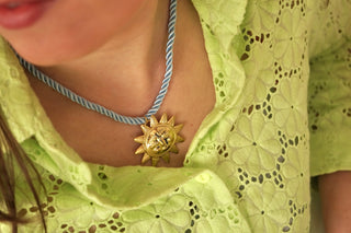 Baby Blue Sun Cord - Necklace
