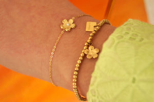 Elastic Flower Silver- Bracelet