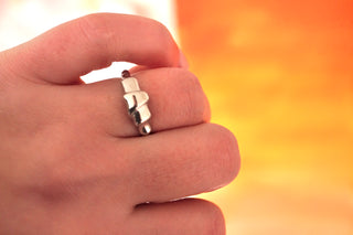 Silver Curly Croissant - Ring