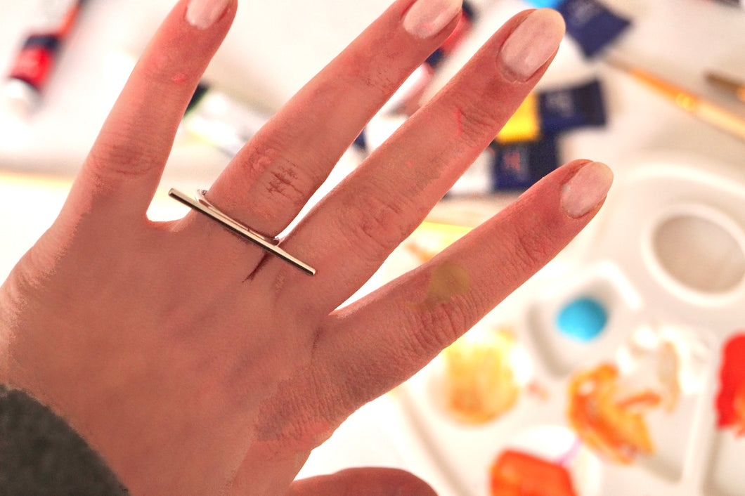 Cool Silver Rectangular Liv - Ring