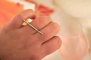 Cool Silver Rectangular Liv - Ring