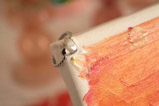 Silver Bubbly Dot Heart - Ring