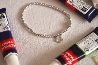 Elastic Flower Silver- Bracelet