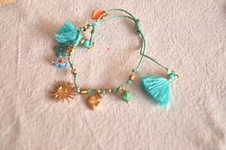 Blue Summer Cord Charms - Bracelet