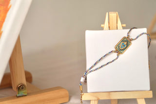 Blue Heart Cord - Bracelet