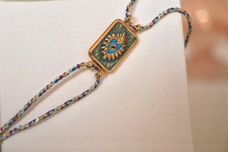 Blue Heart Cord - Bracelet